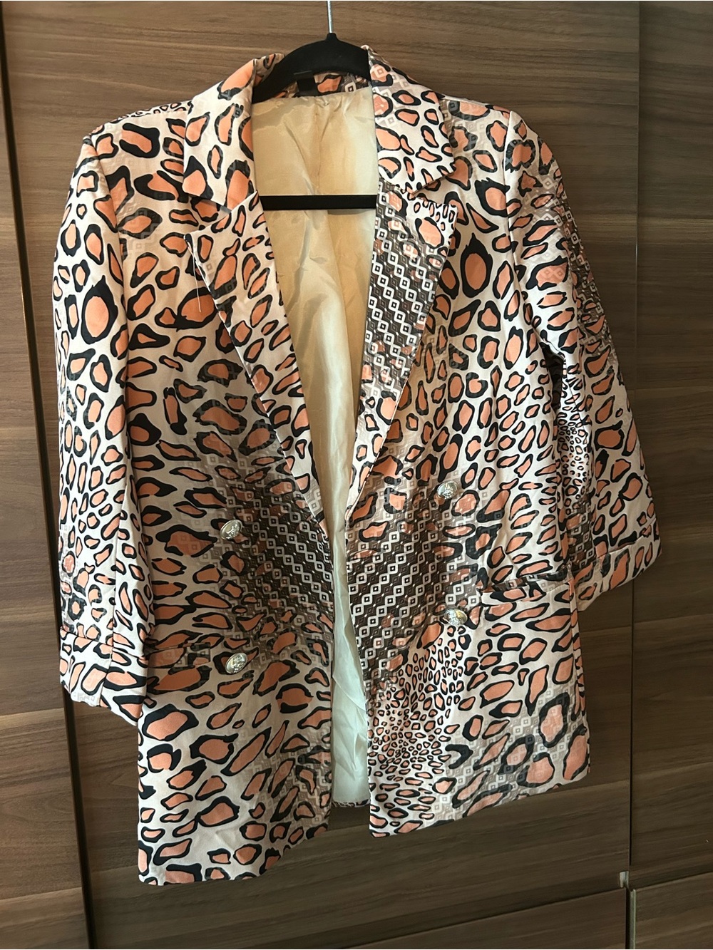Women's Venti6 Animal-Print Blazer Jacket, lightweight, 3/4 sleeves.